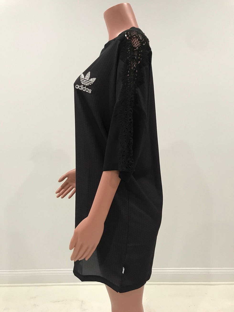 Thumbnail: ADIDAS, Dress, Gray, Black Lace