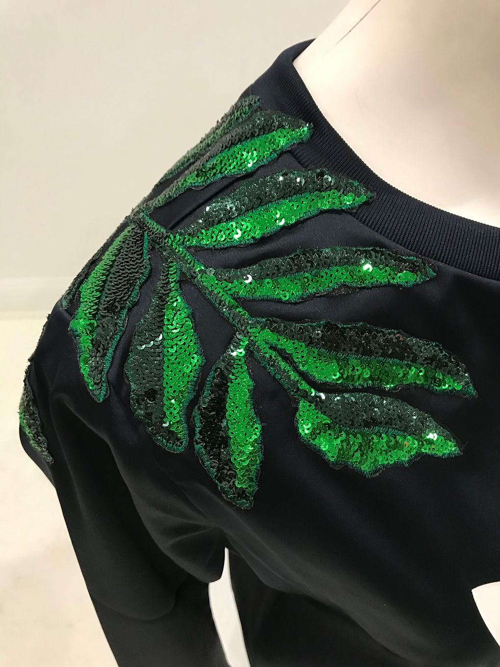 Thumbnail: ADIDAS, L/S Navy Satin Shirt, Palm Tree, Flowers