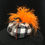Thumbnail: Pumpkin, Black & White Check, Orange Ostrich Feathers
