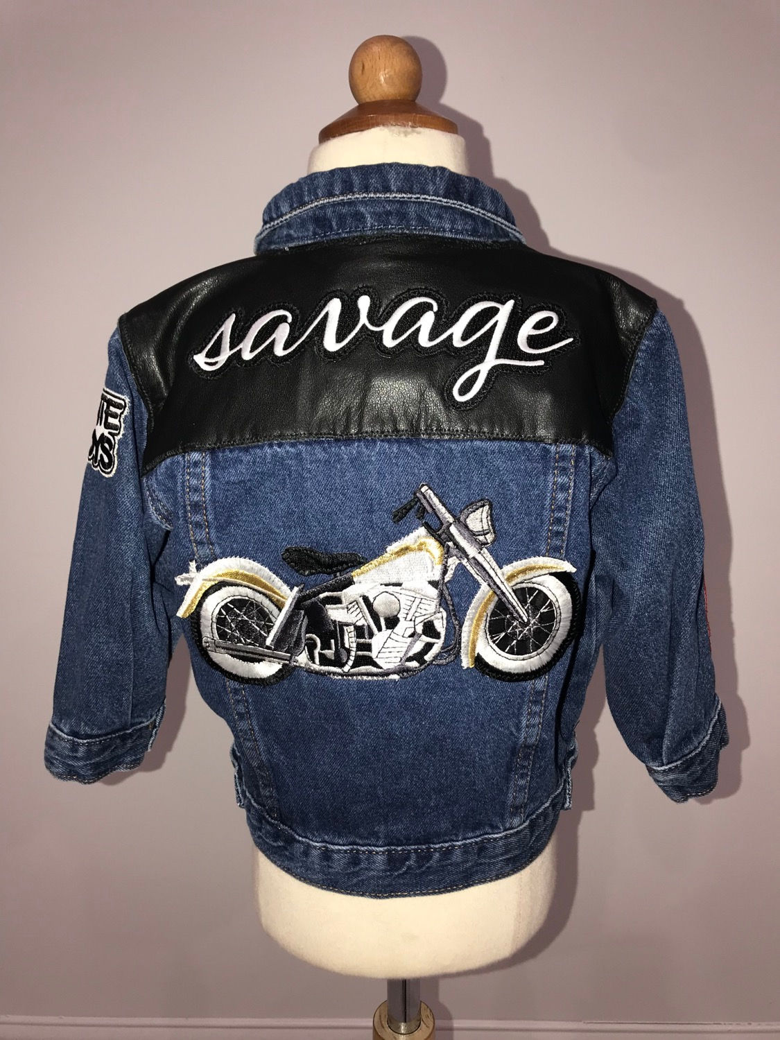 SAVAGE, VANS, BEASTIE BOYS, MOTORCYCLE, Blue Denim L/S Motorcycle Jacket