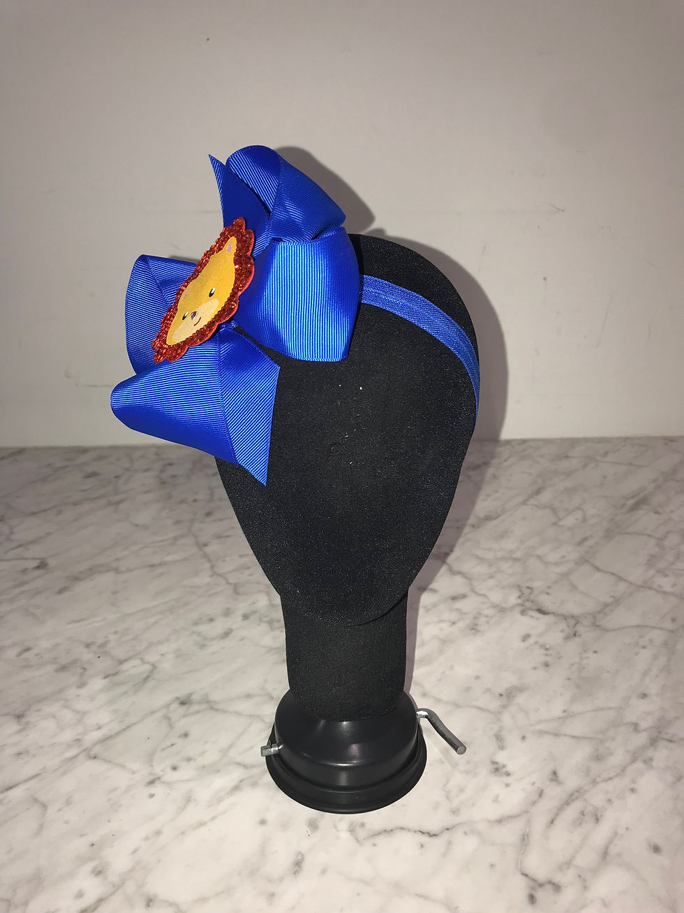 Thumbnail: Lion ~ Blue Hair Bow/Headband ~ Swarovski Crystals