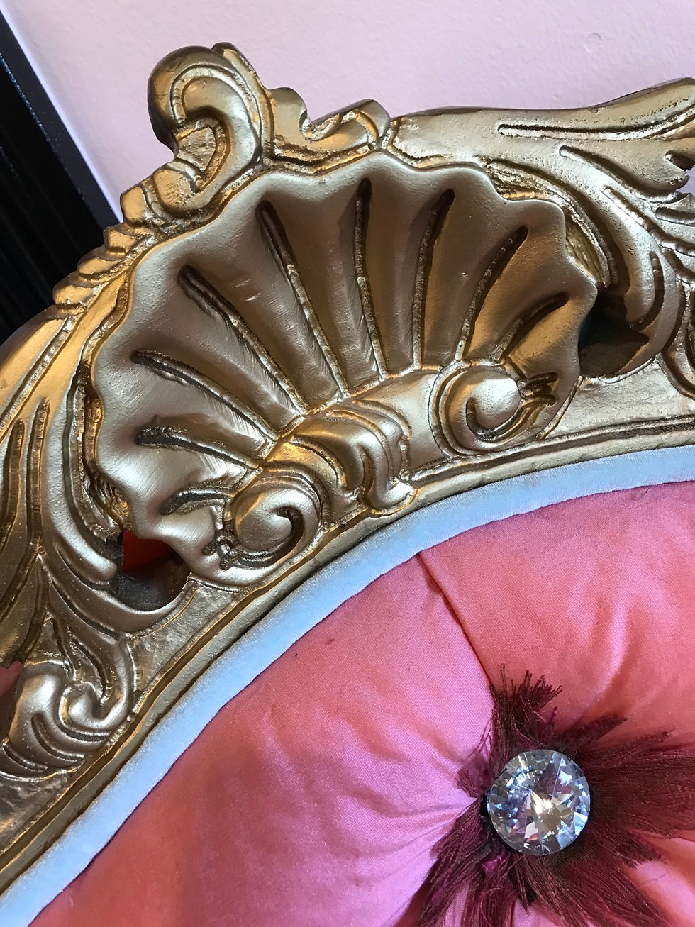 Thumbnail: Antique "Feather" Chair, High Back, Gold