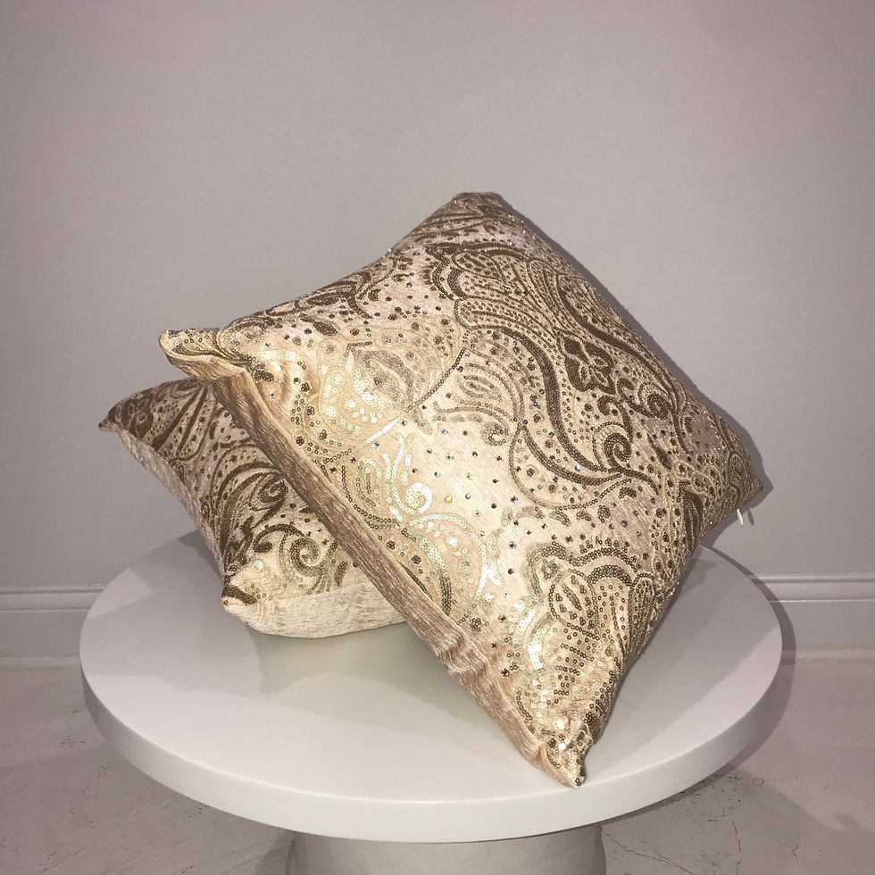 Thumbnail: Decorative Square Throw Pillows, Champagne