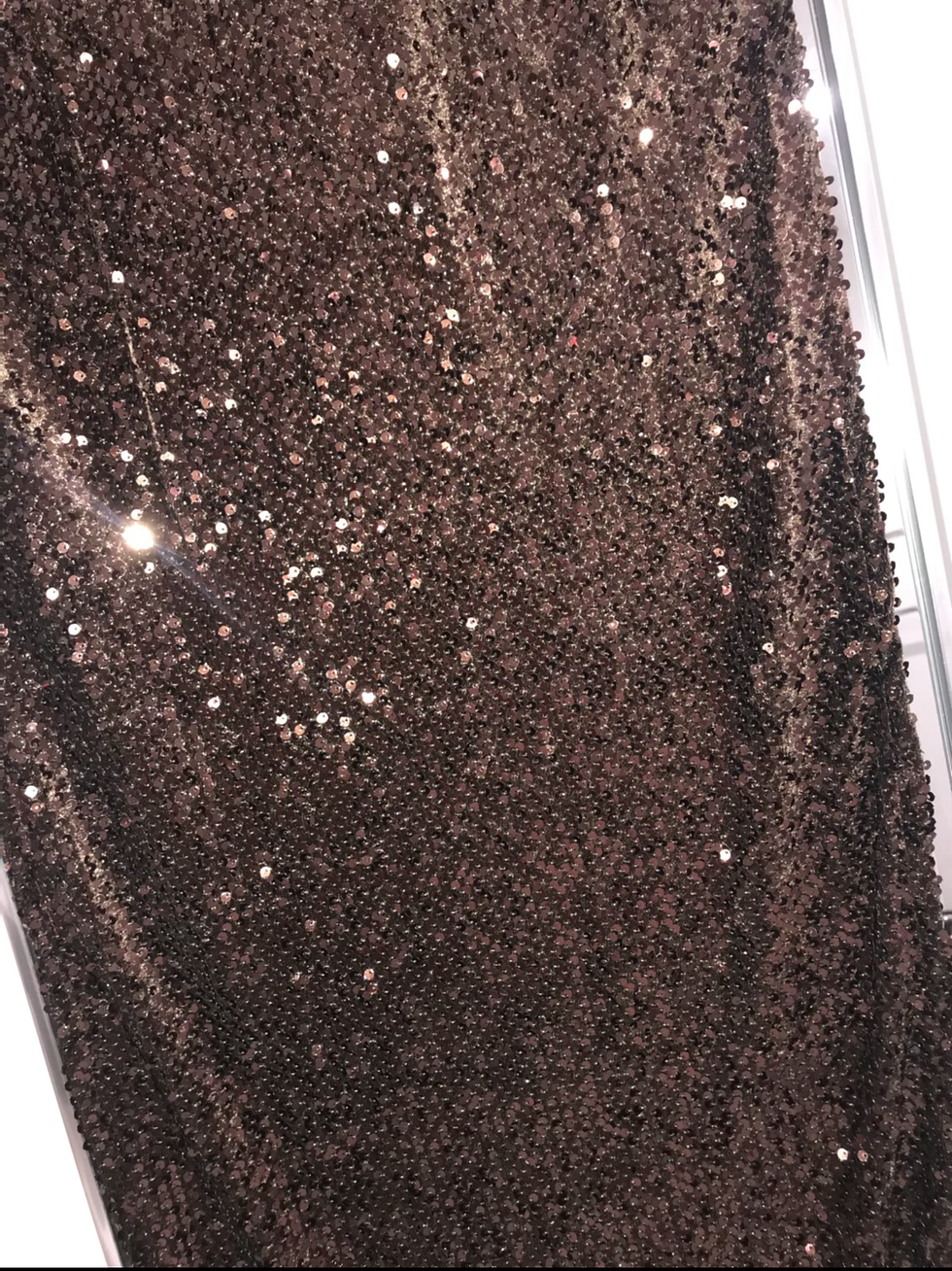 Thumbnail: Table Runner, Brown Sequin, Beaded Fringe