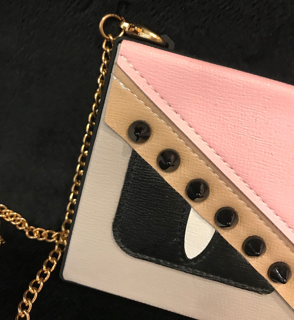 Thumbnail: CELL PHONE CASE, Fendi, Pink/Black/Tan, Purse Chain, iphone  8 plus