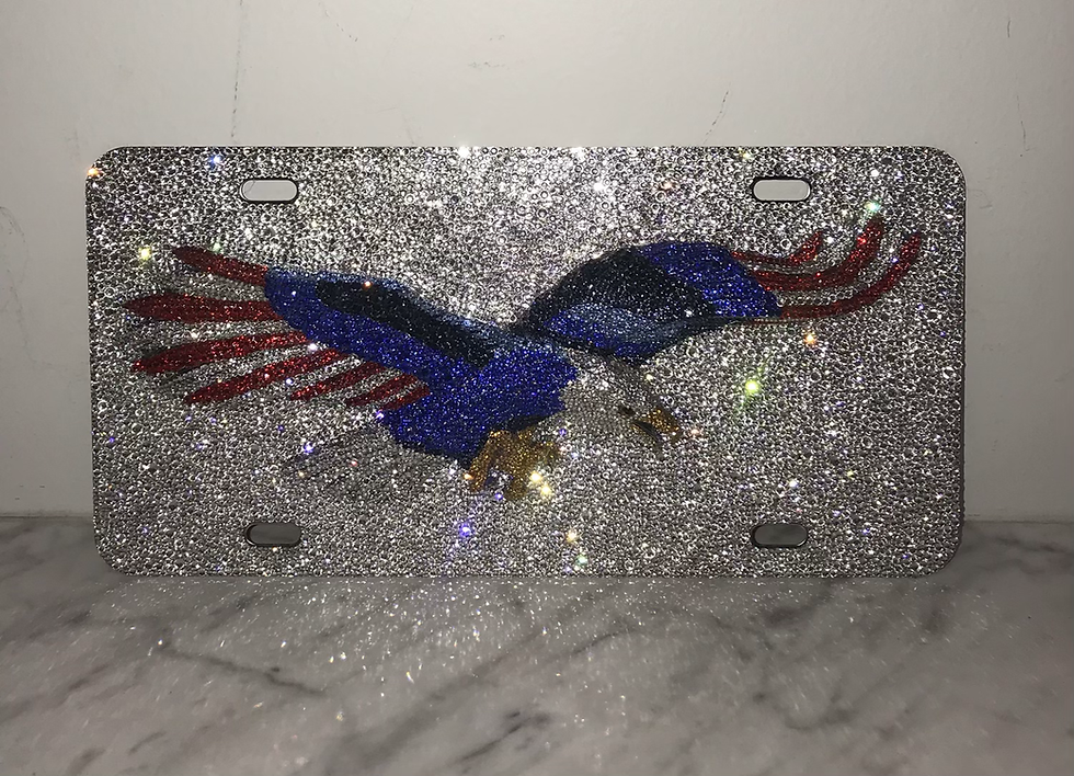 Thumbnail: License Plate, American Eagle, Swarovski Crystals