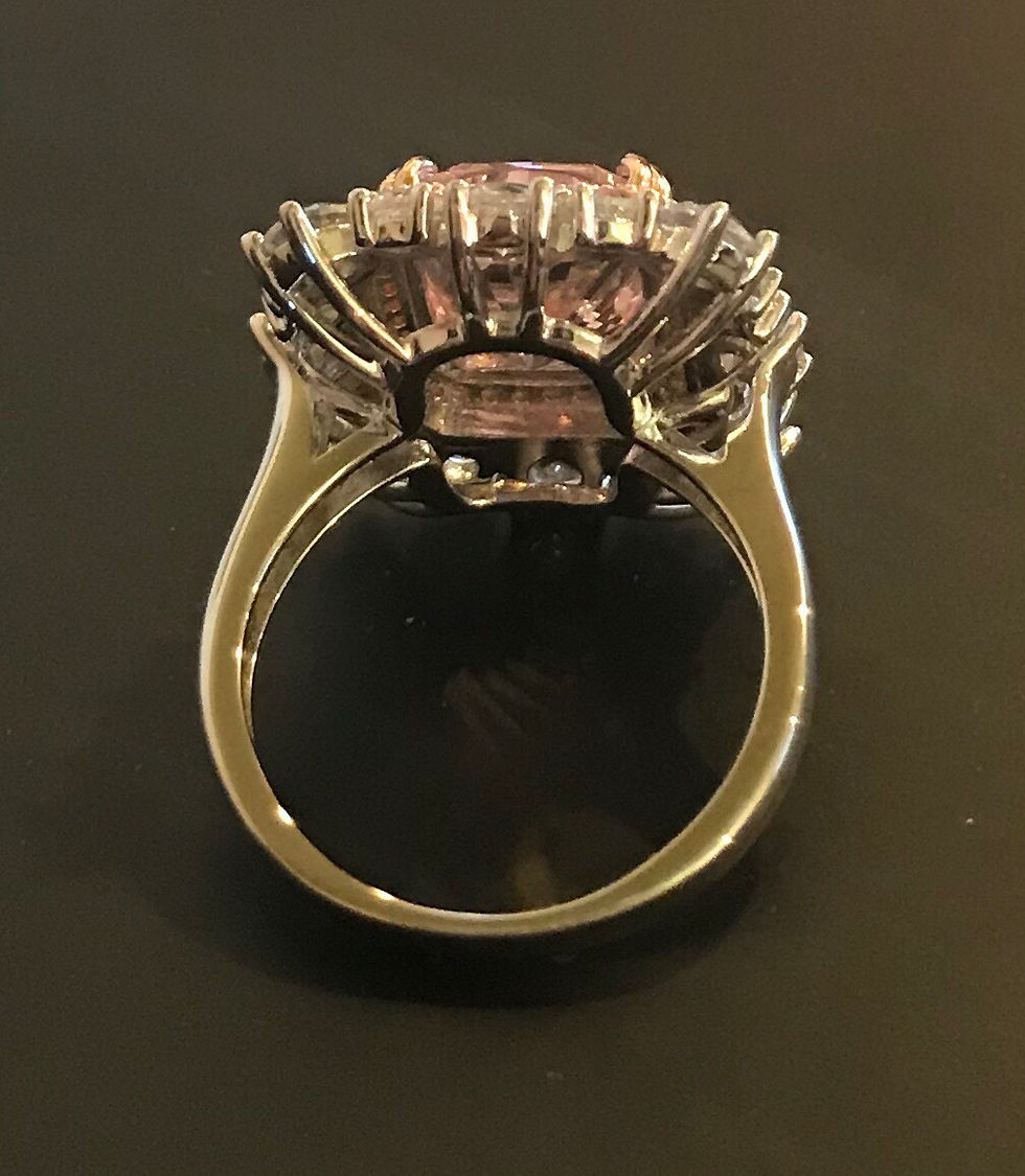 Thumbnail: Ring, Moissanite Gemstone, Pink Large Square