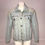 Thumbnail: Ladies Lt Blue Denim Jacket, Gold Paint, Pearls, Rhinestones