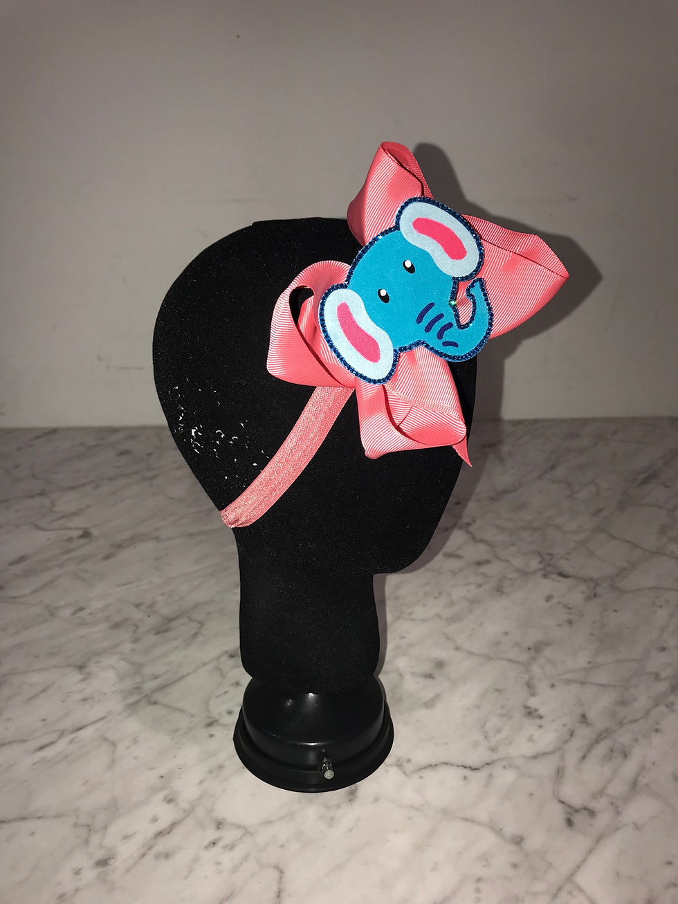 Thumbnail: Elephant ~ Coral Hair Bow/Headband ~ Swarovski Crystals