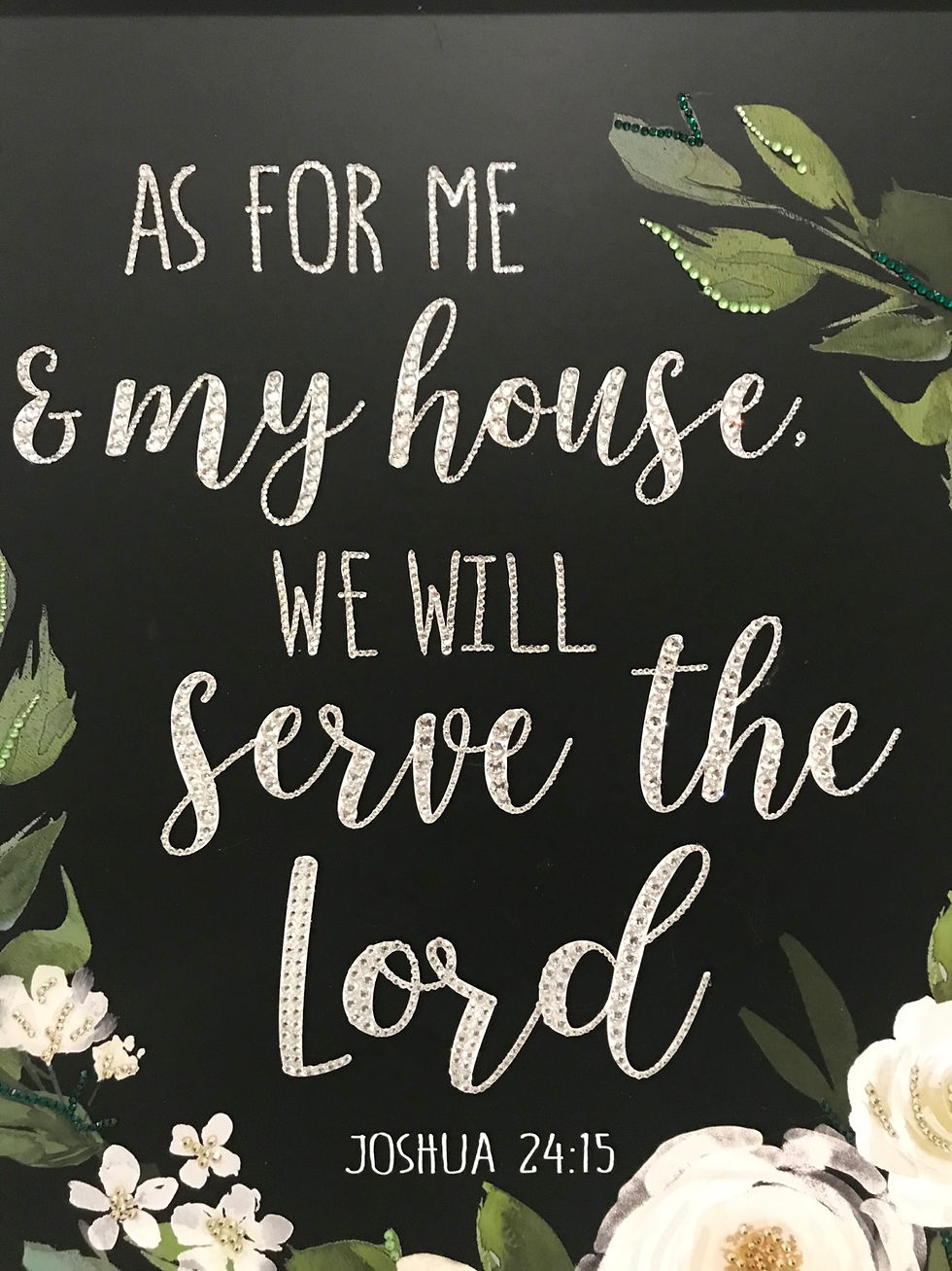 Thumbnail: "As For Me & My House, We Will Serve The Lord" Wall Art, Wood, Swarovski Crystal