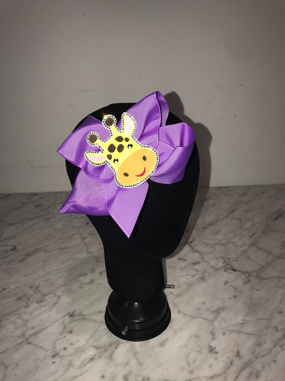 Thumbnail: Giraffe~ Purple Hair Bow/Headband ~ Swarovski Crystals