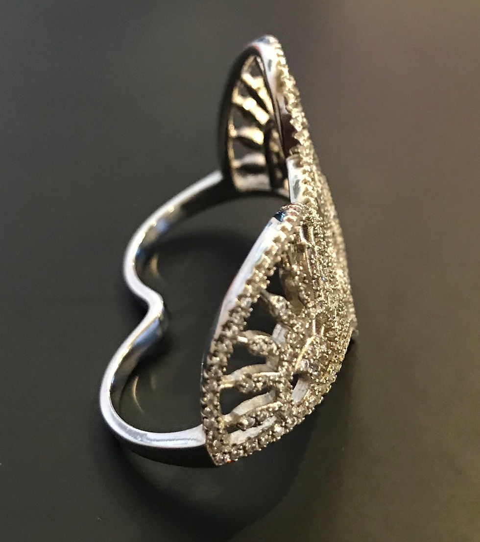 Thumbnail: Ring - Two Finger, Clear Stones
