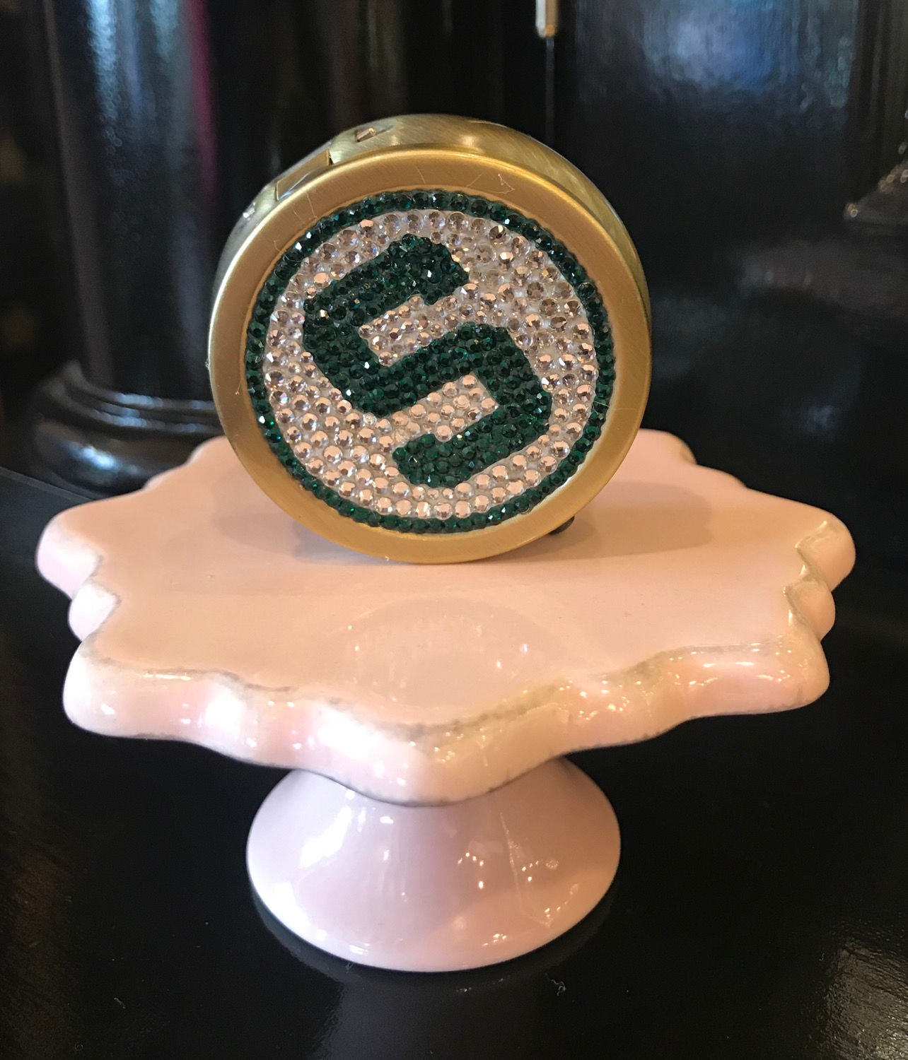 PILL CASE, Michigan State Spartans, Swarovski Crystals