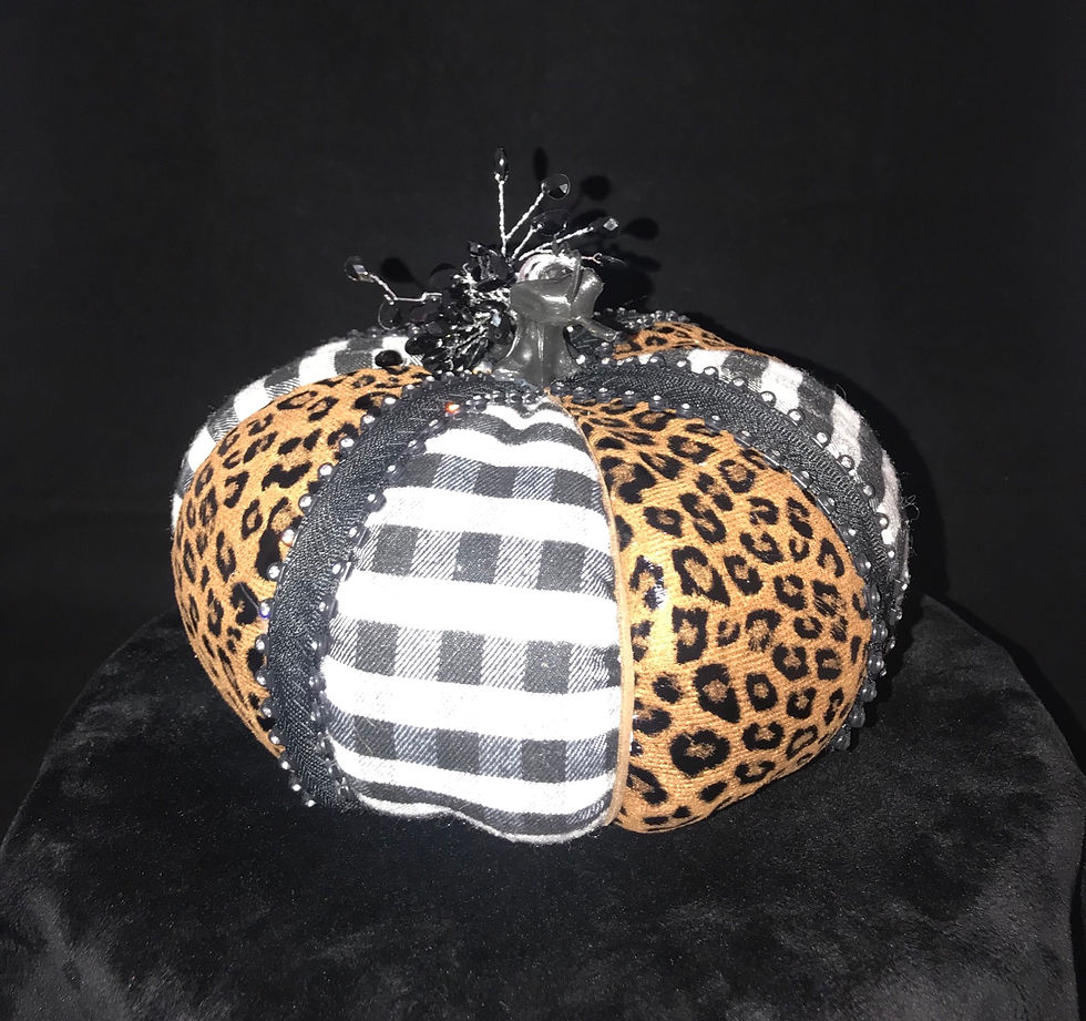 Thumbnail: Pumpkin, Black & White Check/Leopard, Clear Crystal Black Bezel Trim