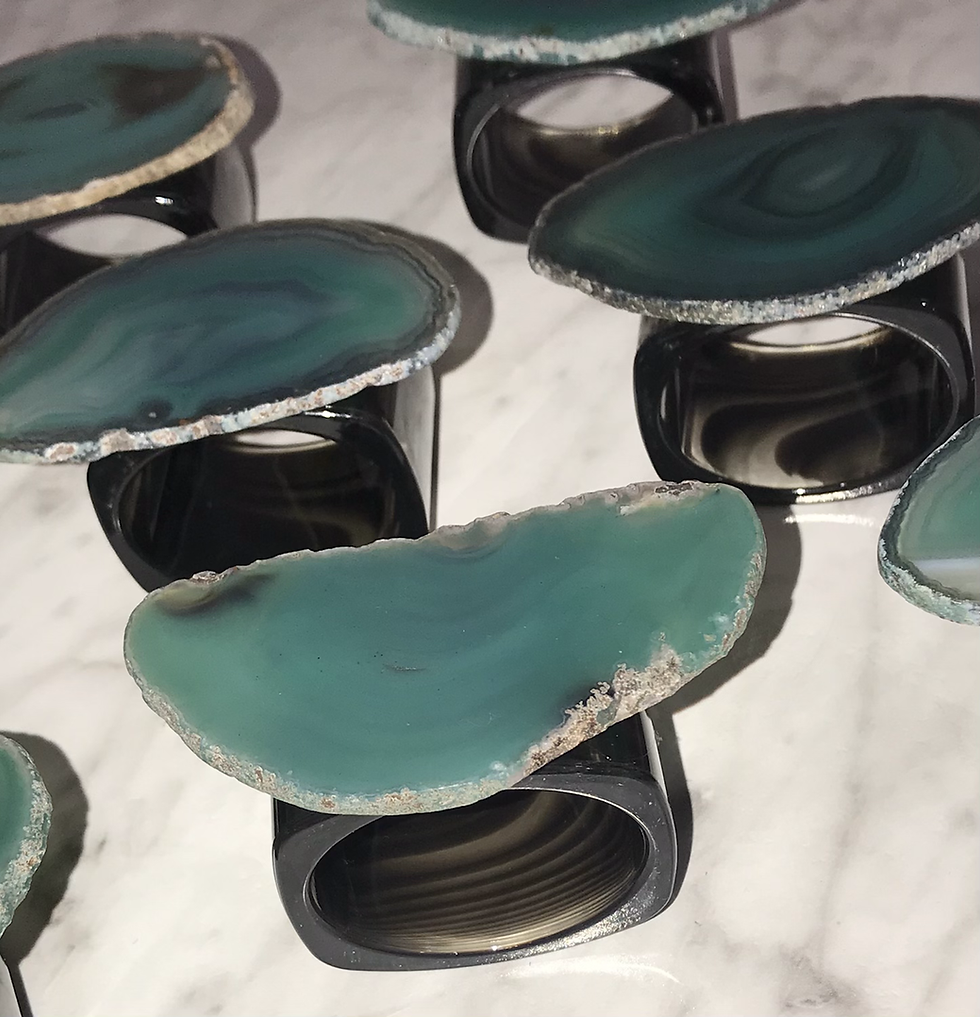 Thumbnail: Napkin Ring Holder, Agate, Green