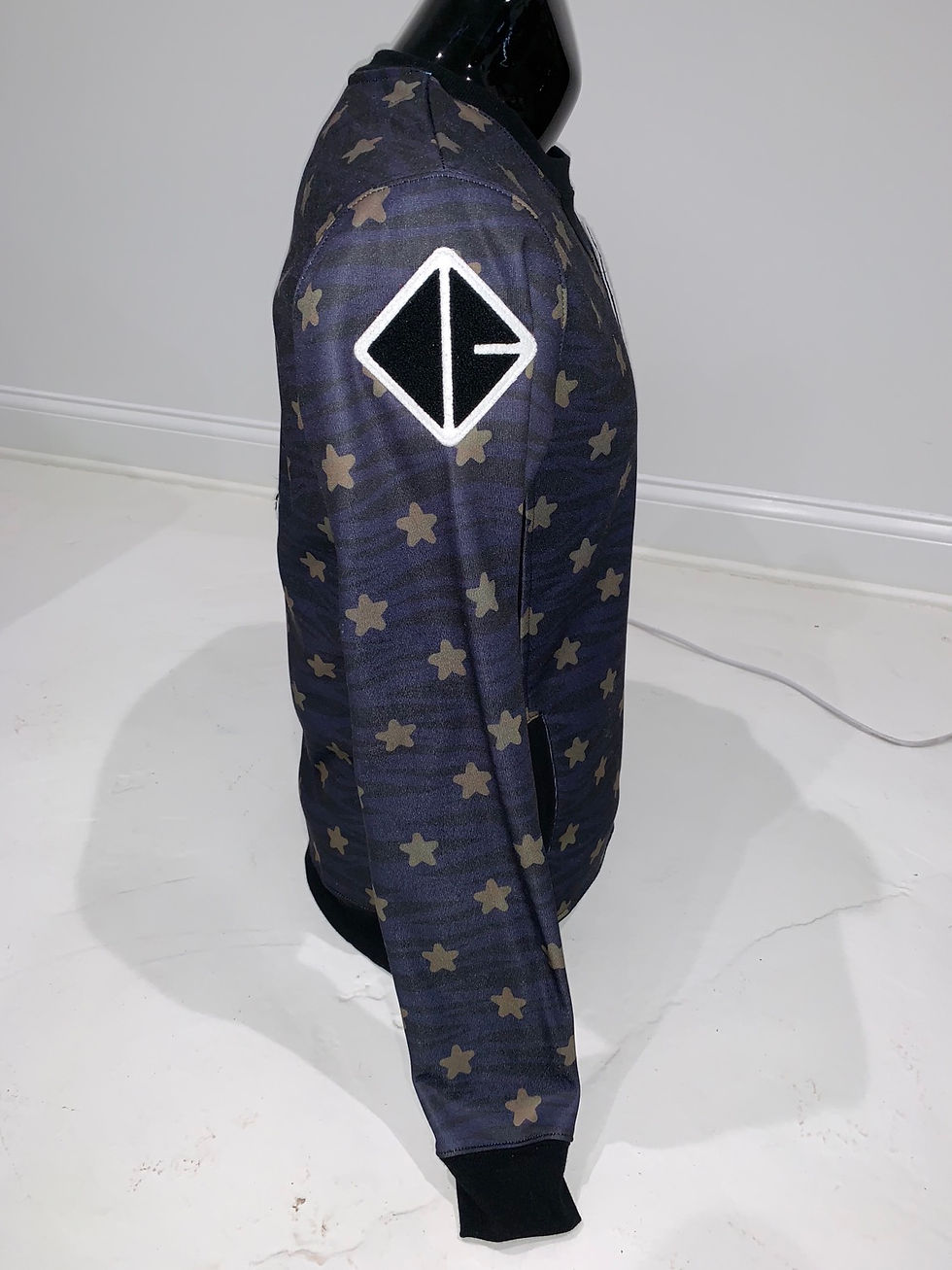 Thumbnail: Mens, OPENING CEREMONY, Crew Neck Pullover Sweatshirt, Navy Blue Gold Stars