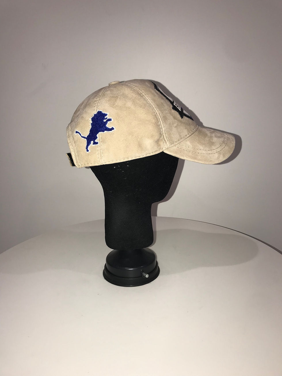 Thumbnail: NFL Detroit Lions Football Tan Suede Baseball Hat Crystals