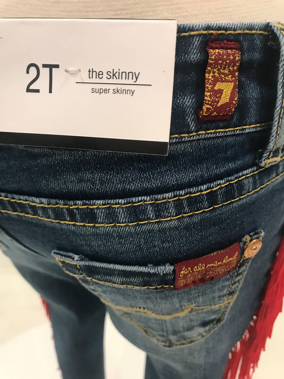 Thumbnail: Denim Jeans, 7 FOR ALL MANKIND, Red Fringe
