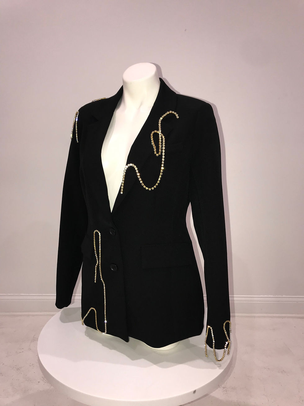 Thumbnail: OPEN EDIT Black Blazer Crystal Trim, Ladies