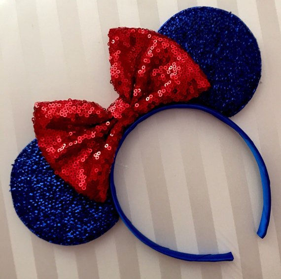 Blue Mouse Ears Headband