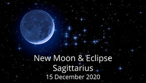 New Moon and Solar Eclipse in Sagittarius 15 December 2020