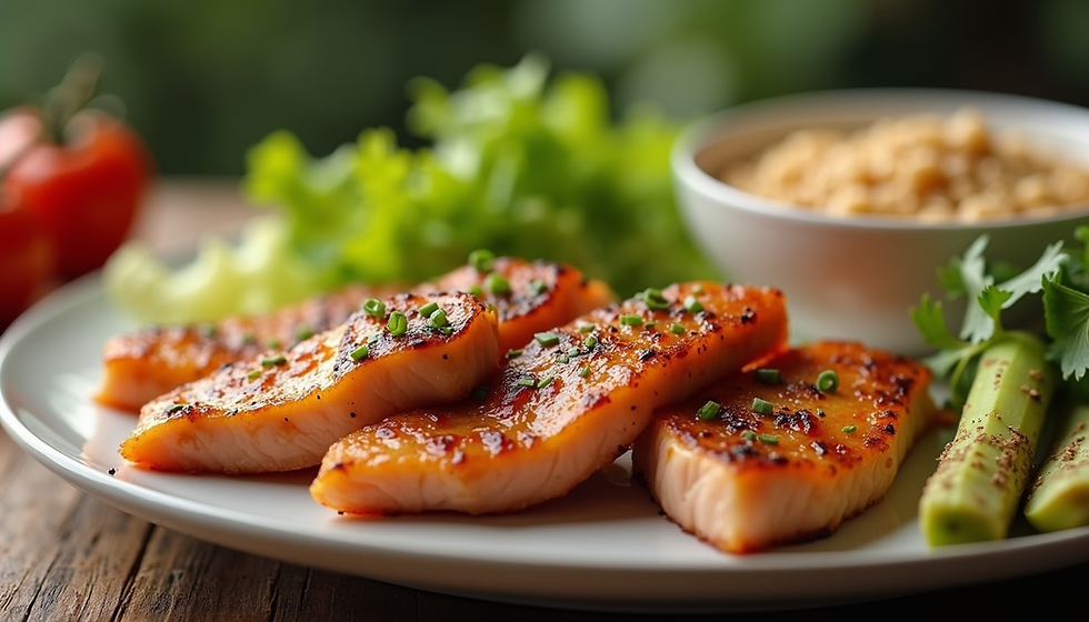 Close-up view of a glass of water and bland food on a table