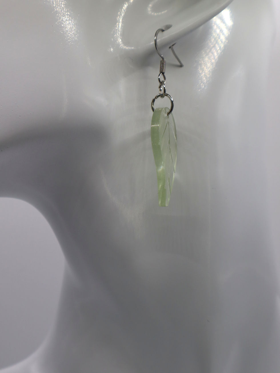 Thumbnail: Green Leaf Resin Earrings