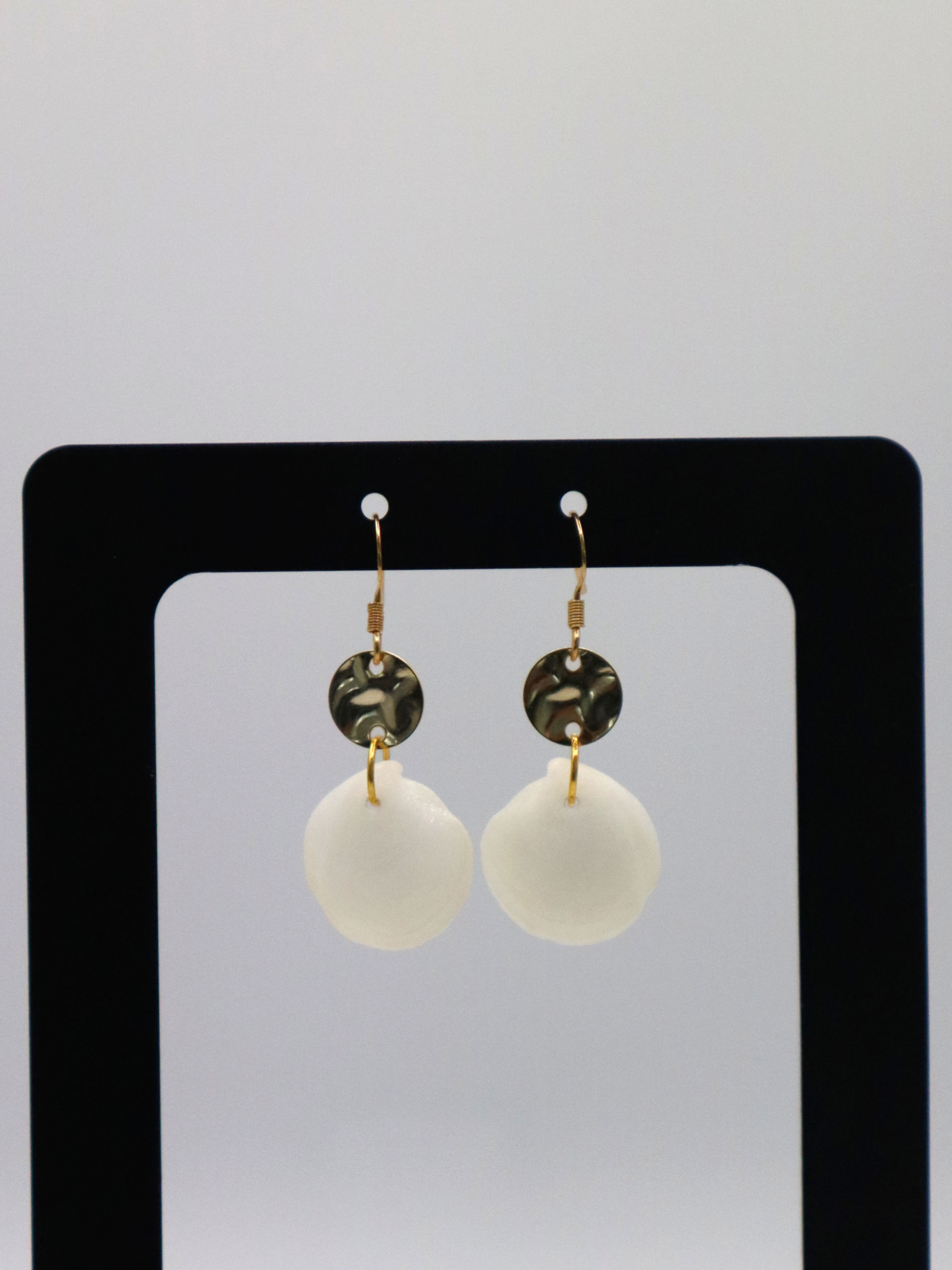 White Hatchet Shell Earrings