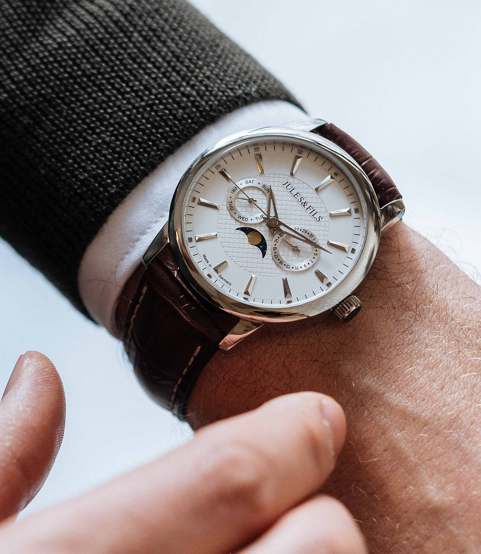 Thumbnail: Moonphase 42mm Silver Brown Strap