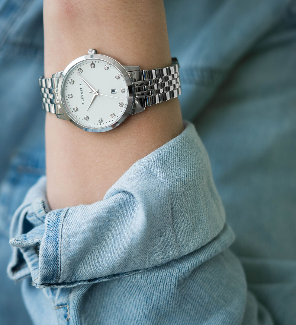 Thumbnail: Dauphine Diamond Silver 34mm Steel strap