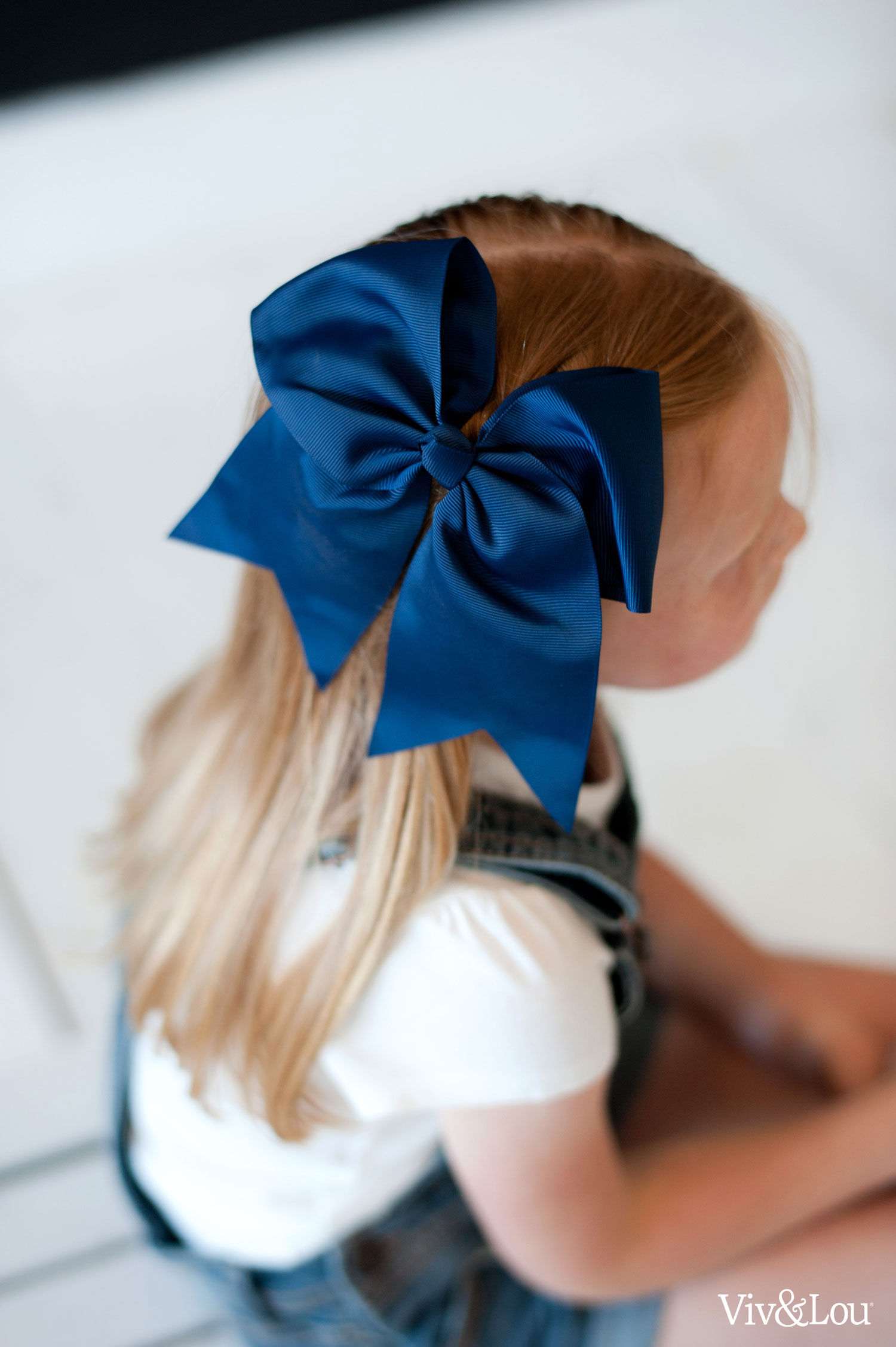 Navy Boutique Hair Bow