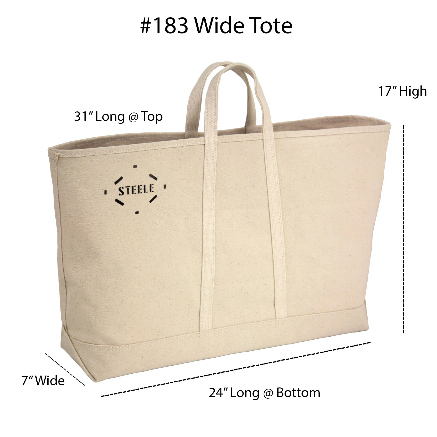 Thumbnail: Steele Canvas Natural Tote Bag Wide