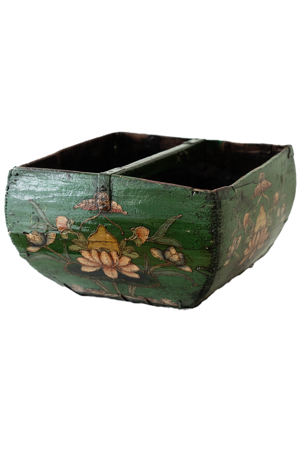 Primitive Hand Painted Chinese Harvest Bucket