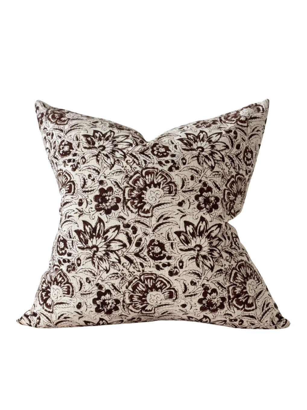 Ivy Dark Brown Throw Pillow Cover 18"