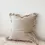 Thumbnail: Ruffled Linen Throw Pillow Cover - Light Brown Gingham 18"