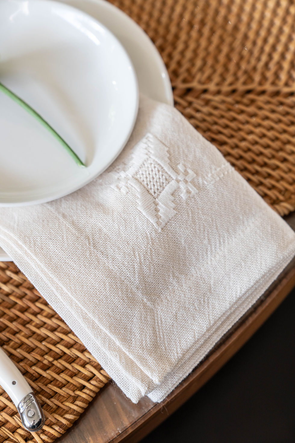 Thumbnail: Escudo Handcrafted Cotton Dinner Napkin | More Options