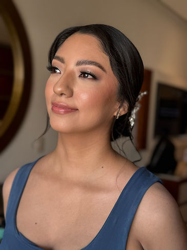Bridal soft glam makeup for her destination wedding in Playa del Carmen