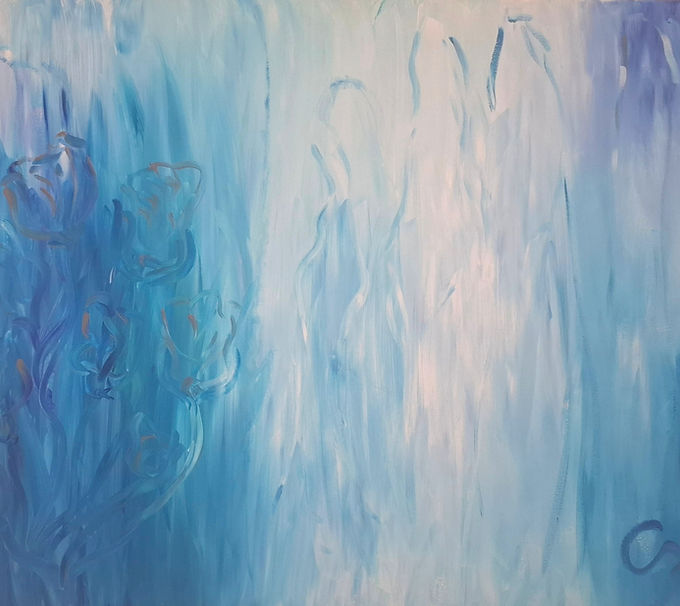 Blossoming Grace, an original acrylic and oil painting by Viktoria Csozik