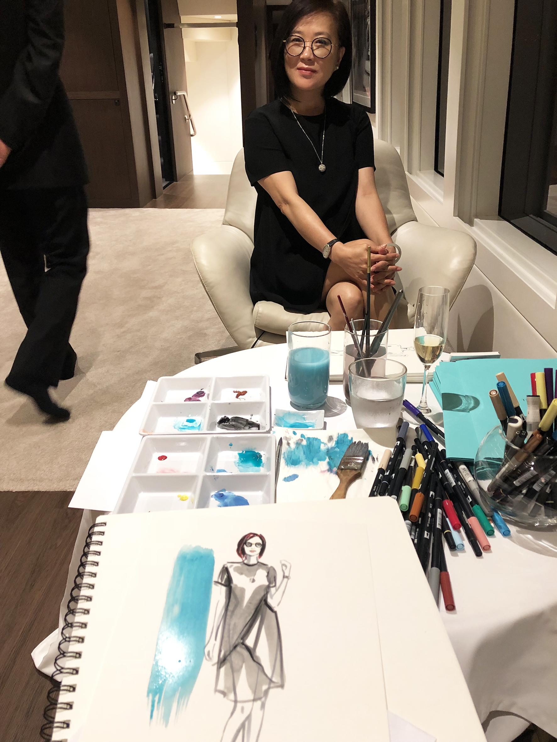 Erin Whitty live drawing art table