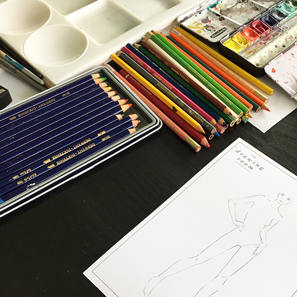 Erin Whitty live sketching Myer