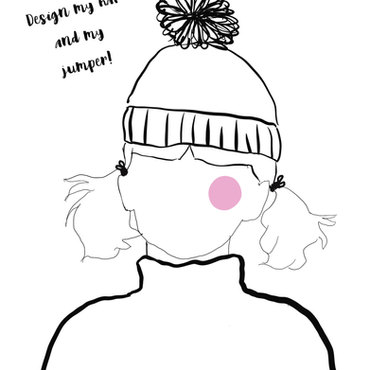 Fashion bobble colouring page