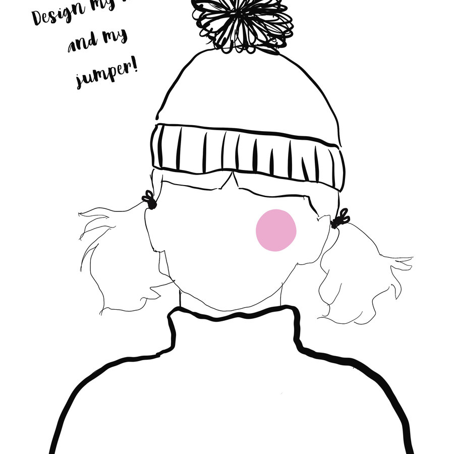 Fashion bobble colouring page