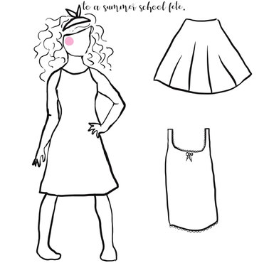 Two fashion outfits colouring