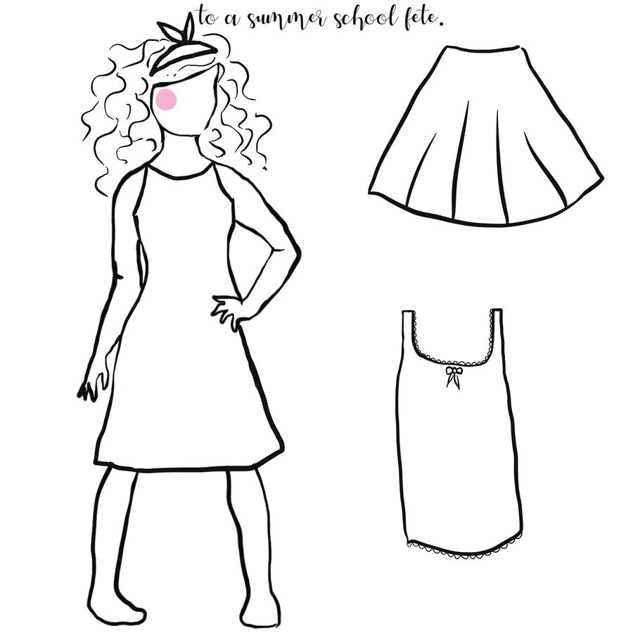 Two fashion outfits colouring