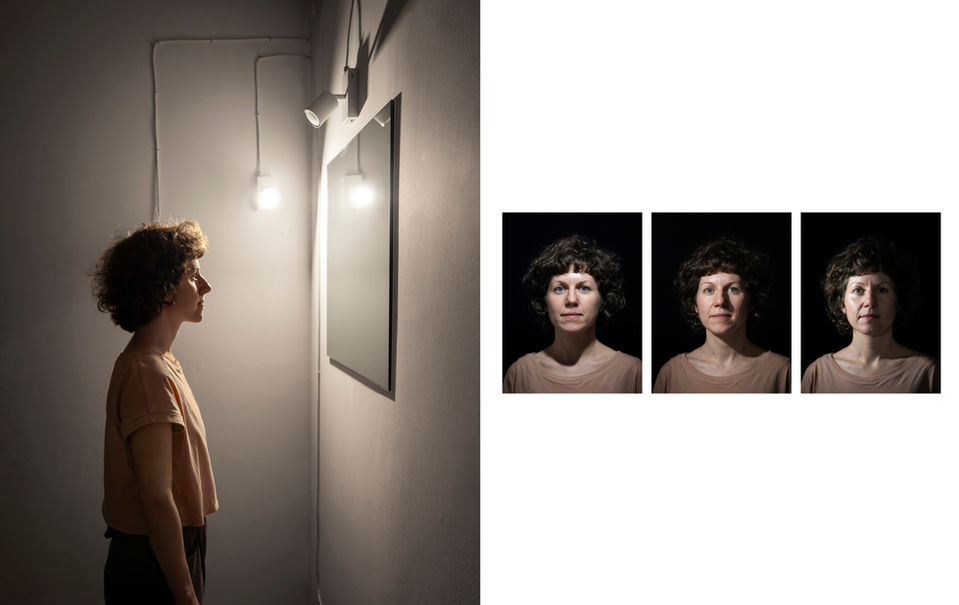 English:
Installation View: Solo Show 'Invisible Ocean' by Dafna Tal.
Image showcasing an 'Installation View' of the 'Invisible Ocean' solo show by artist Dafna Tal, held at Art Cube Artists Studios in Jerusalem, 2023. The exhibition comprises photographs, video works, installation combining metal sculptures with video mapping, Installation comprised of mirror and lighting system and a stone sculpture.
Copyright © 2023 Dafna Tal. All rights reserved.
Hebrew:
מראה הצבה: תערוכת יחיד בשם 'אוקיינוס בלתי נראה' מאת דפנה טל. אוצר: יאיר ברק
תמונה מתוך תערוכת היחיד ‘אוקיינוס בלתי נראה' מאת האמנית דפנה טל, שהתקיימה בסדנאות האמנים בירושלים, 2023. התערוכה כוללת צילומים, עבודות וידאו, הצבה הכוללת מראה ומערכת תאורה, הצבה המשלבת פסלי מתכת עם מיפוי וידאו ופסל אבן.
זכויות יוצרים © 2023 דפנה טל. כל הזכויות שמורות.