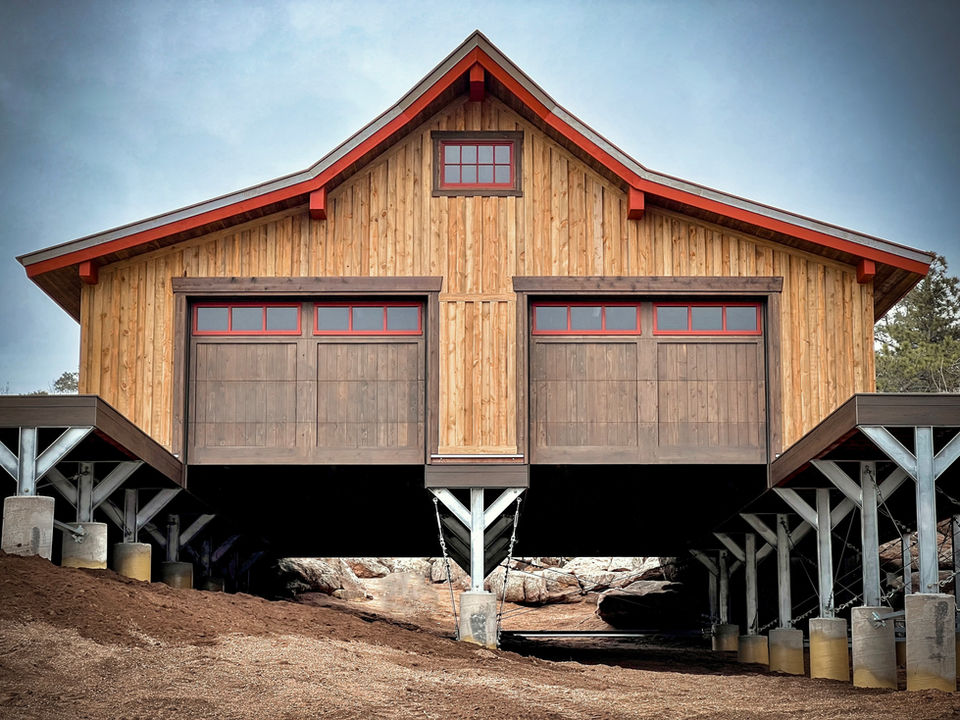 Rustic ranch boathouse