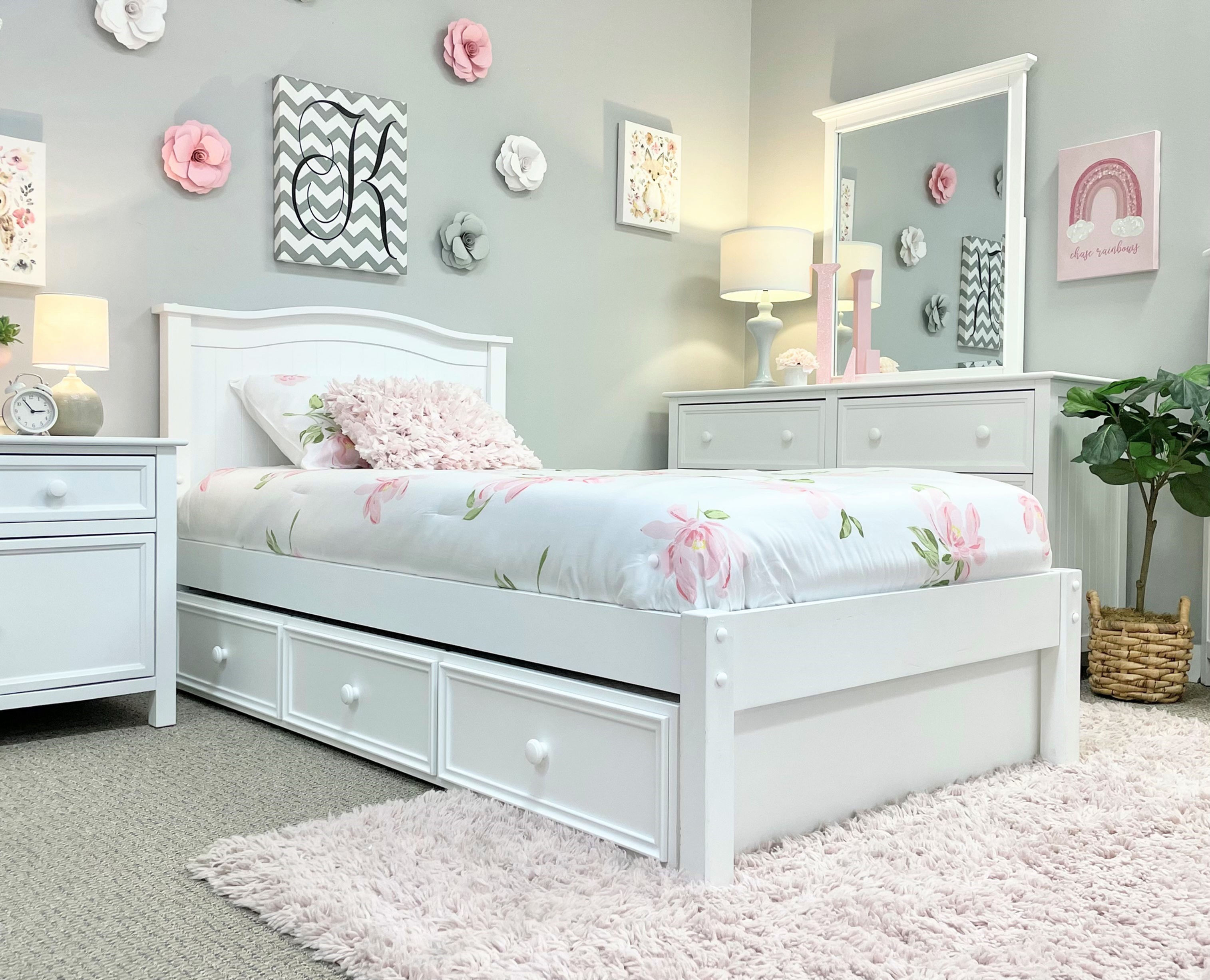 Ashton Twin Bed Platform Bed White