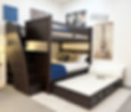 Thumbnail: Jordan Full/Full Bunk Bed with Stairs Weathered Espresso