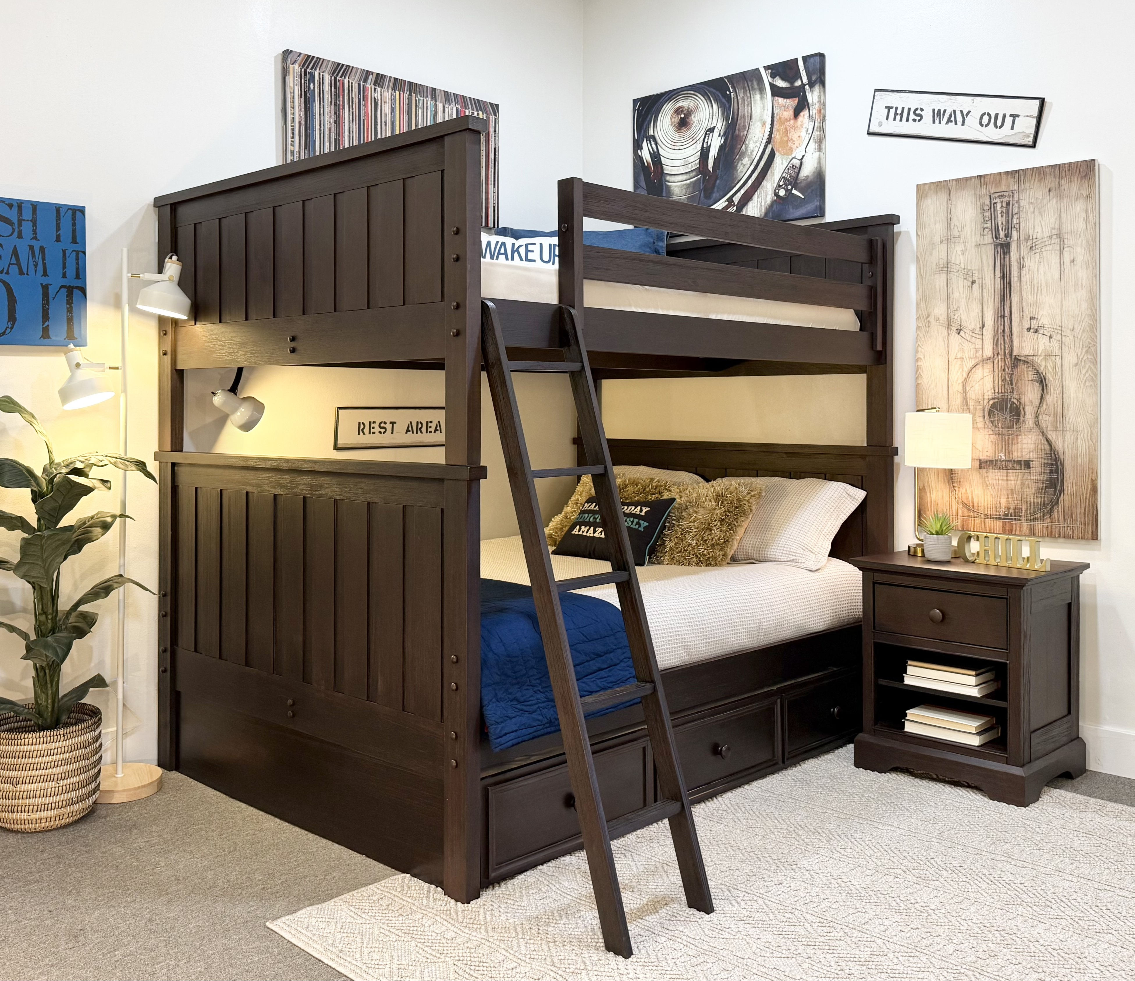 Jordan Full/Full Bunk Bed Weathered Espresso