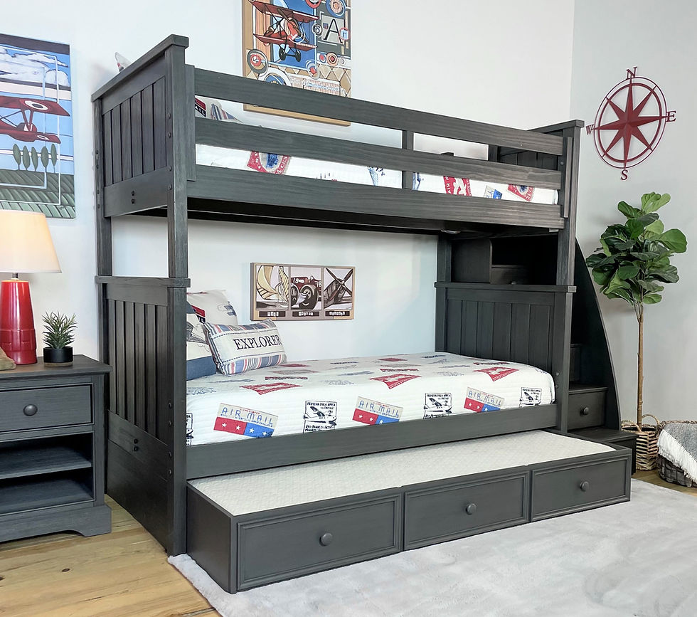 Thumbnail: Jordan Twin/Twin Bunkbed with Stairs Weathered Grey